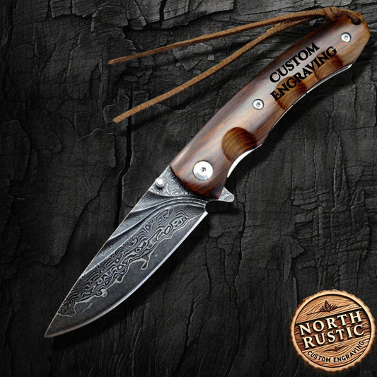 Engraved Pocket Knife, Gift For Him, Personalized Folding Knives, Husband Anniversary Gift, Wedding Groomsmen Gifts, Engraving Knife VP10