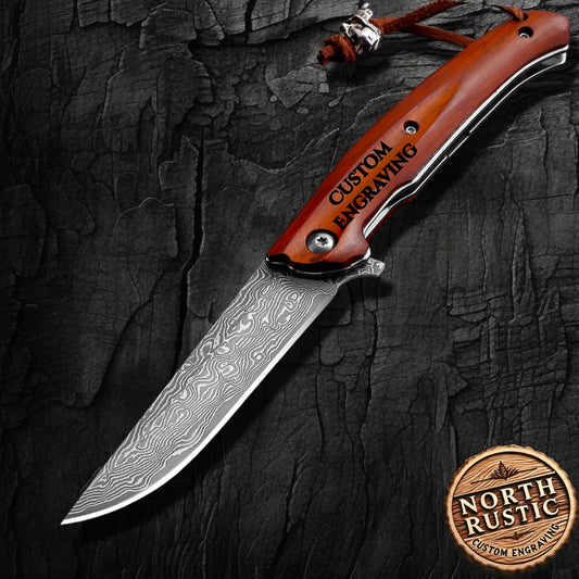 Engraved Pocket Knife Gift For Him, Anniversary Husband Folding Knife, Boyfriend Father Engraving Gifts, Personalized Wedding Groomsmen RL01