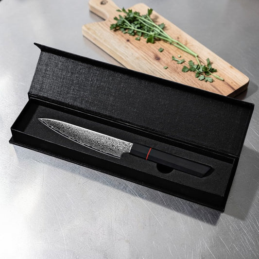 5.7" Utility Kitchen Knife G10 Carbon Fiber Handle