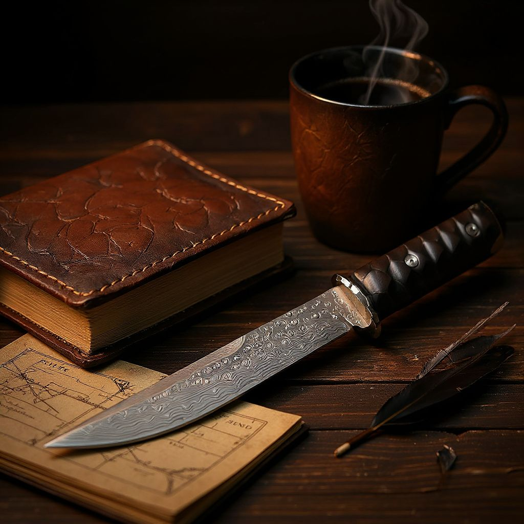 Engraved VG10 Damascus Hunting Knife, Ebony Wood Handle, Personalized Fixed Blade Knife, Personal Engraving Gift Custom Father Dad VE04