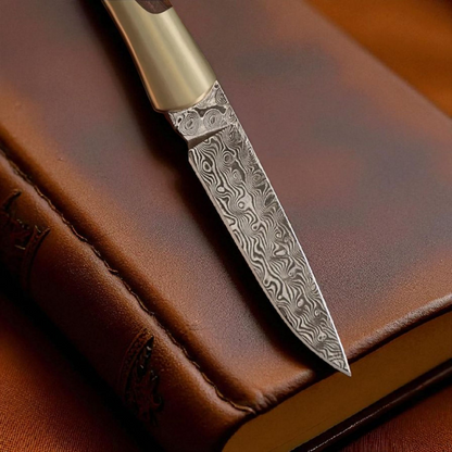 Abalone Damascus Pocket Knife