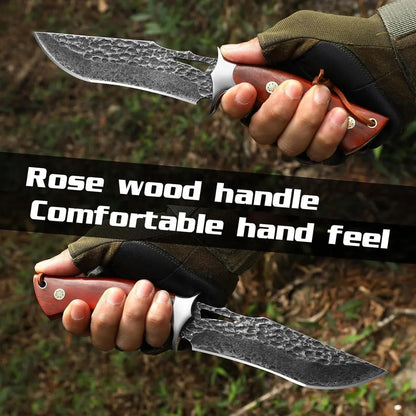 Personalized Damascus Hunting Knife –  Fixed Blade with Custom Engraving