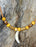 Coyote Tooth Necklace Leather Beaded Jewelry CM07 - North Rustic