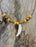 Coyote Tooth Necklace Leather Beaded Jewelry CM07 - North Rustic