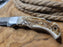 Damascus Folding Knife Deer Antler Stag Horn Handle NRW2 - North Rustic
