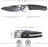 Damascus Pocket Knife Gray Titanium Carbon Fiber Handle VP71 - North Rustic