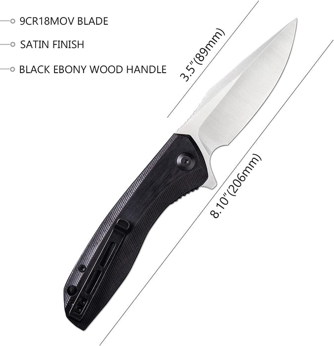 Premium Damascus Folding Knife Cuibourtia Wood Handle VP48 - North Rustic