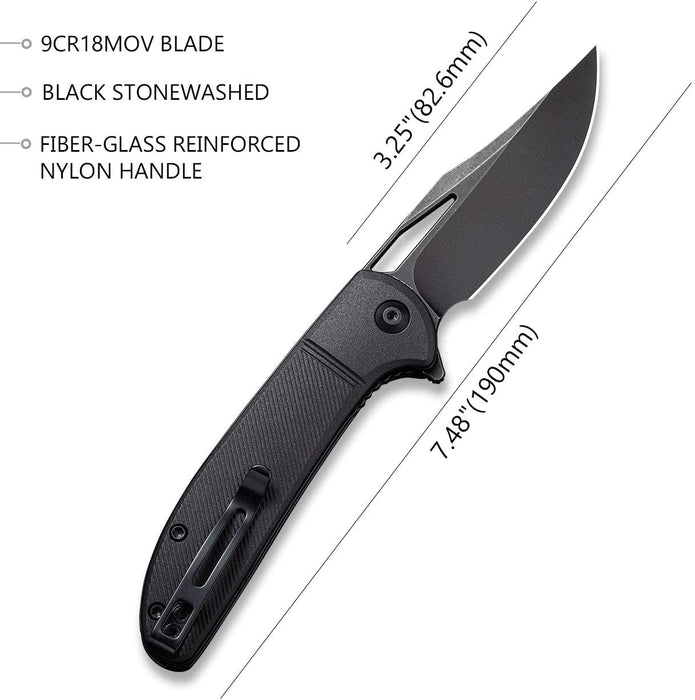 Black Stonewash Blade Fiber Glass Nylon Handle VP97 - North Rustic
