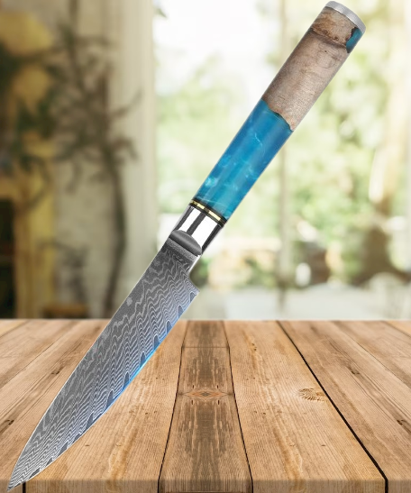 Blue Resin Wood 5" Paring Kitchen Knife VP89 - North Rustic