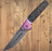 Damascus Pocket Knife Pink Rose Titanium Carbon Fiber Handle VP66 - North Rustic