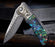 Damascus Pocket Knife Abalone Shell Handle VP59 - North Rustic