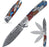 Premium Damascus Folding Knife Black G10 Twill Carbon Fiber Handle VP46 - North Rustic
