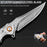 Damascus Pocket Knife Ebony Sandal Wood Handle VP73 - North Rustic