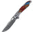 Damascus Folding Knife Twill Carbon Fiber Handle VP40 - North Rustic