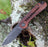 Premium Damascus Folding Knife Cuibourtia Wood Handle VP42 - North Rustic