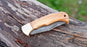 Damascus Folding Knife | olive Wood Handle | Optional Engraving | NRW9 - North Rustic