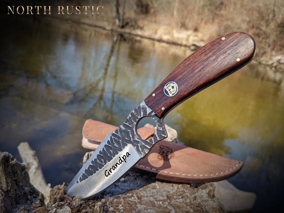 Personalized Hunting Knife | Rose Wood Handle | NR05-5 - North Rustic