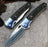 Damascus Pocket Knife Blue Titanium Carbon Fiber Handle VP70 - North Rustic